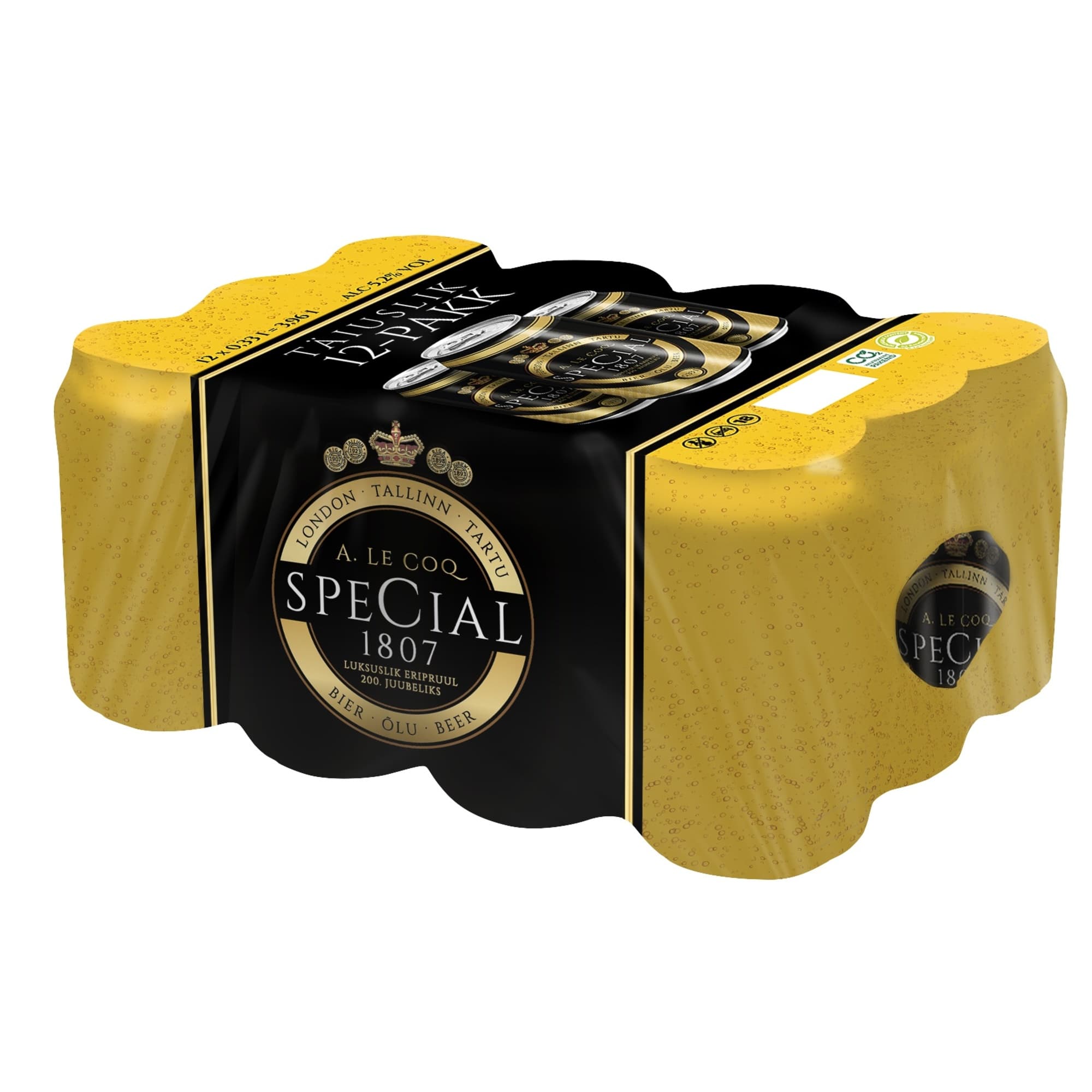 A.LE COQ õlu Premium Special hele 5,2% 33cl 12-pakk (purk)_0