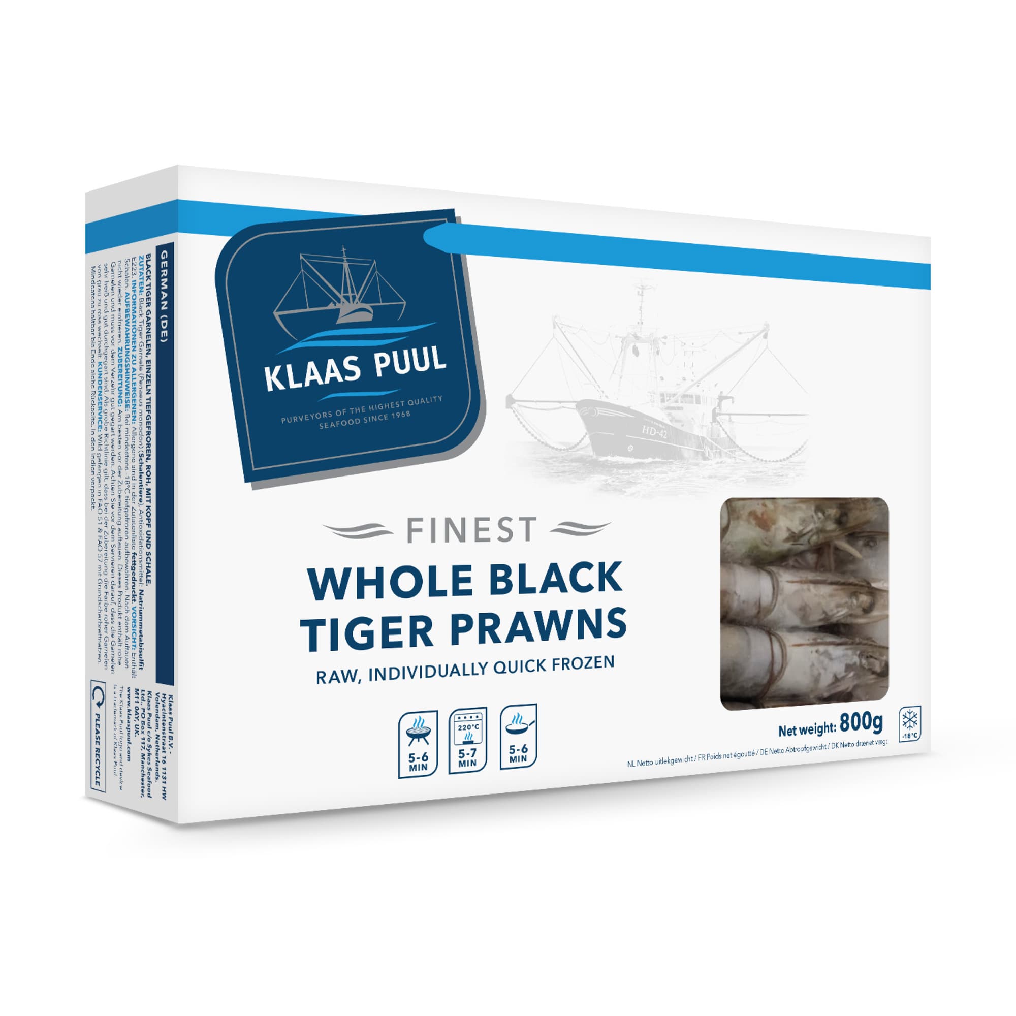 KLAAS PUUL Tiigerkrevetid 16/20 1kg/800g neto(koorimata,toor_0