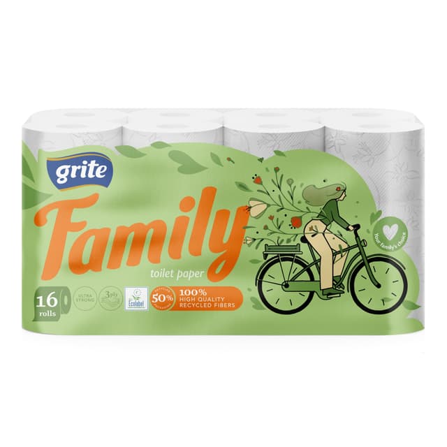 GRITE Family Tualettpaber 16rulli (3 kihiline,145 lehte) product_info