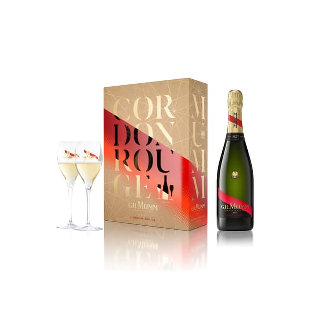 MUMM Champagne Cordon Rouge Brut 12,5% 75cl+2klaasi (karbis) product_info