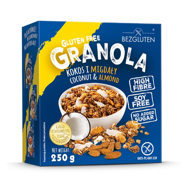 BEZGLUTEN Granola müsli kookose ja mandliga, glut.vaba 250g product_info