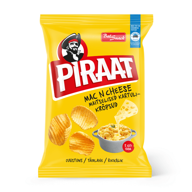 PIRAAT Kartulikrõpsud Mac n cheese maitselised 150g product_info
