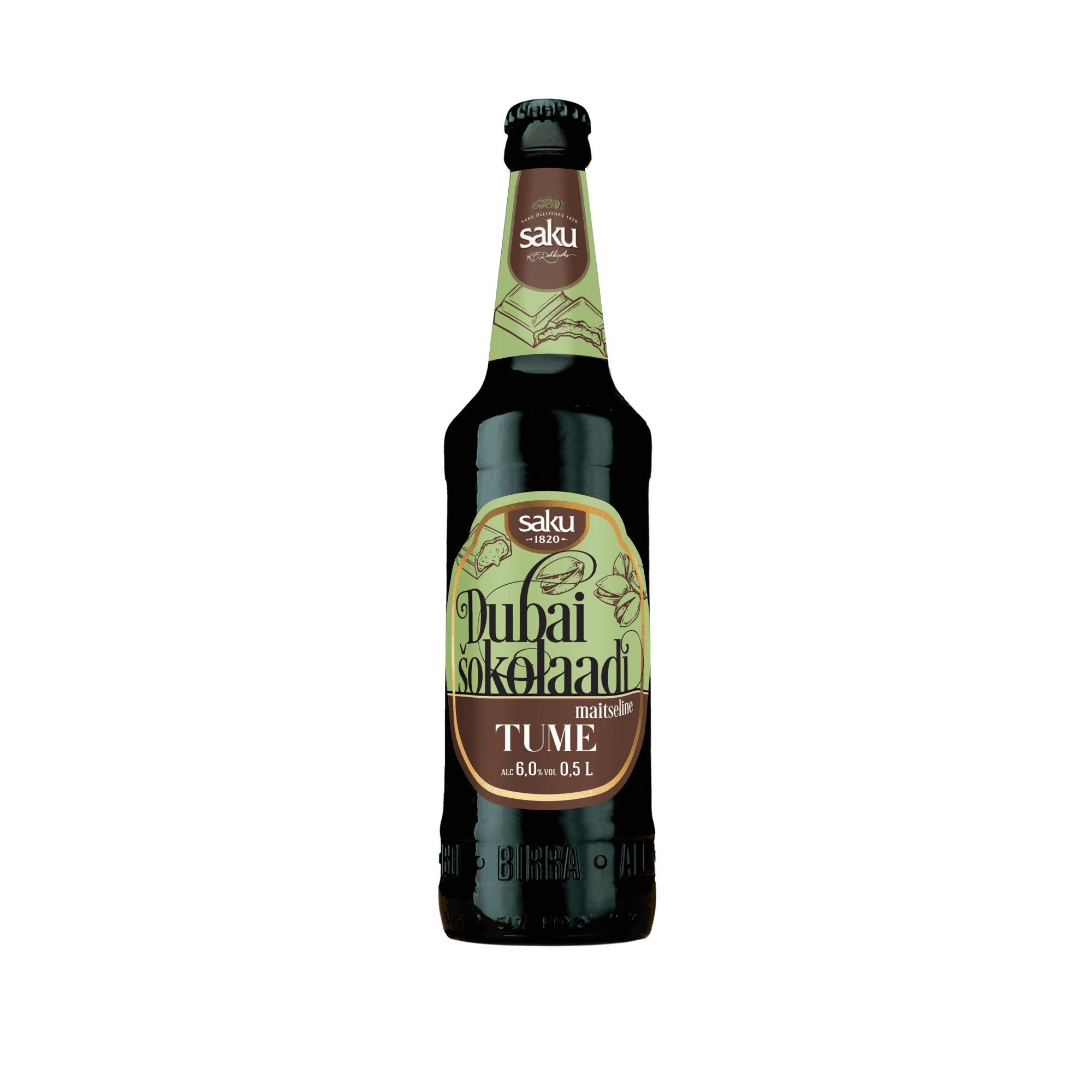 SAKU õlu Dubai Šokolaadimaitseline tume 6% 50cl (klaas)_0