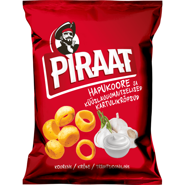 PIRAAT Kartulikrõpsud hapukoore- ja küüslaugumaits. 150g product_info