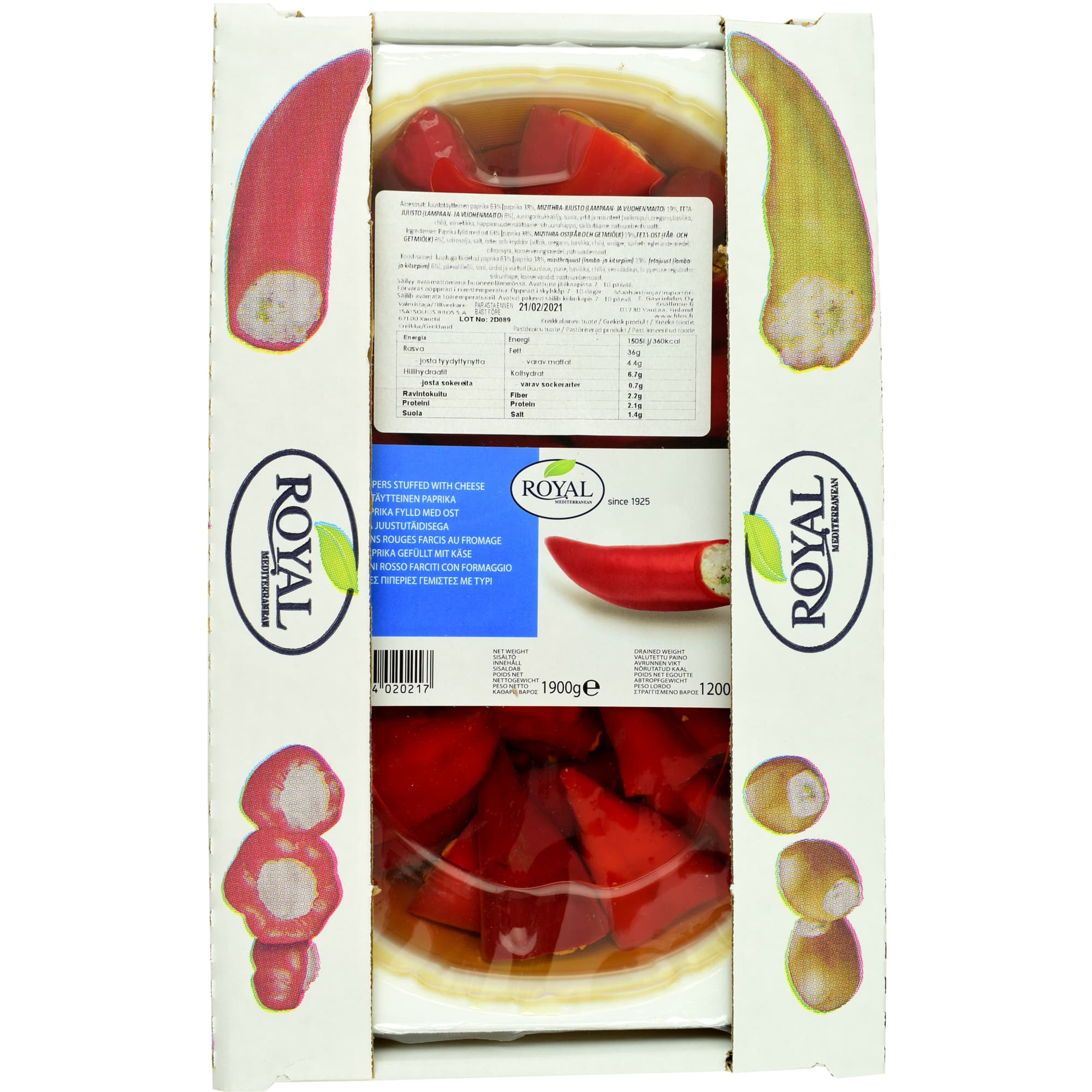 ROYAL Kreeka punased paprikad juustutäidisega 1,9kg_0