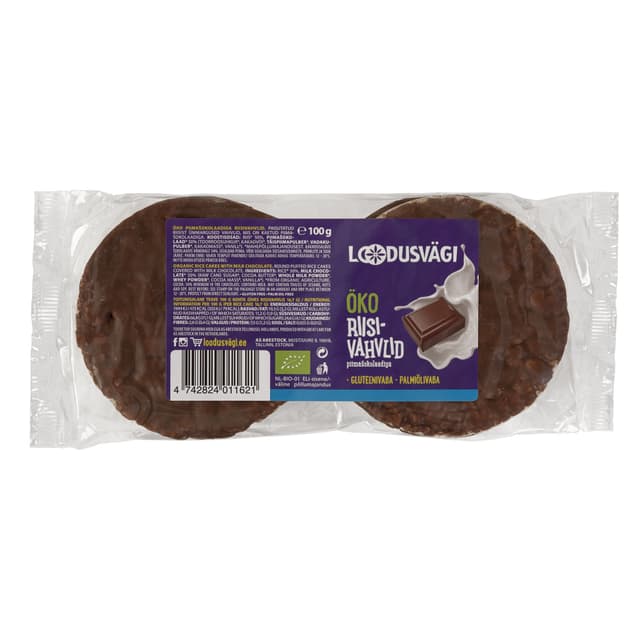 LOODUSVÄGI Mahe riisivahvlid piimašokolaadiga 100g product_info
