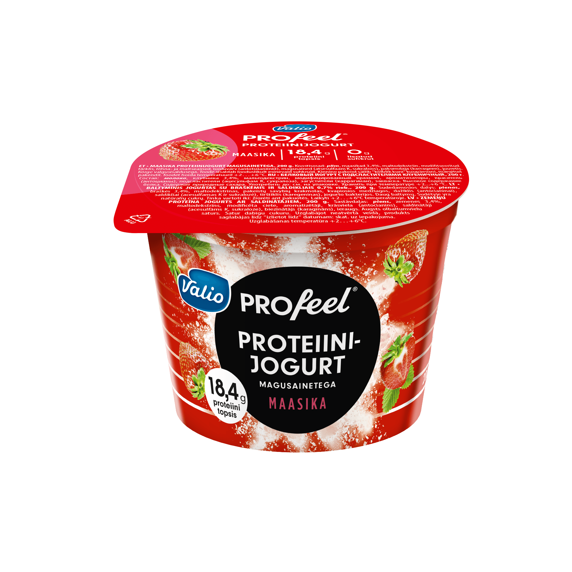 VALIO PROfeel maasika proteiinijogurt magusainetega 200g_0