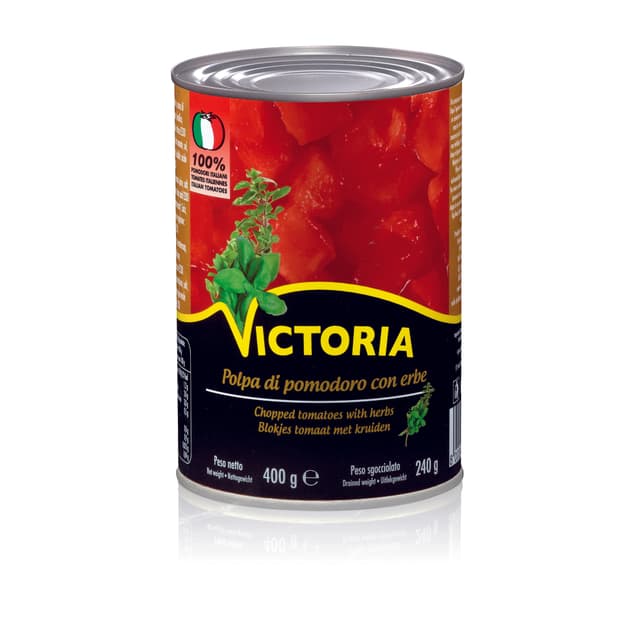 VICTORIA Tükeldatud tomatid ürtidega 400g (plekkpurk) product_info