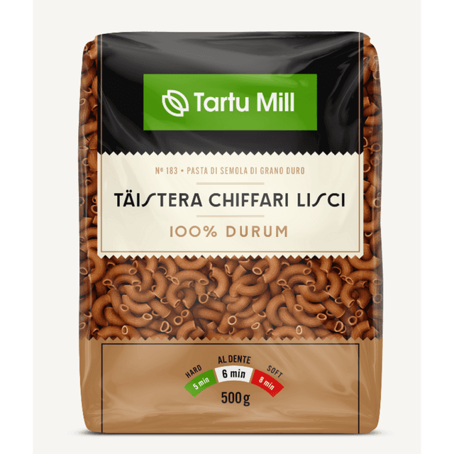 TARTU MILL Täistera Chiffari Lisci 100% durum 500g (sarveke) product_info