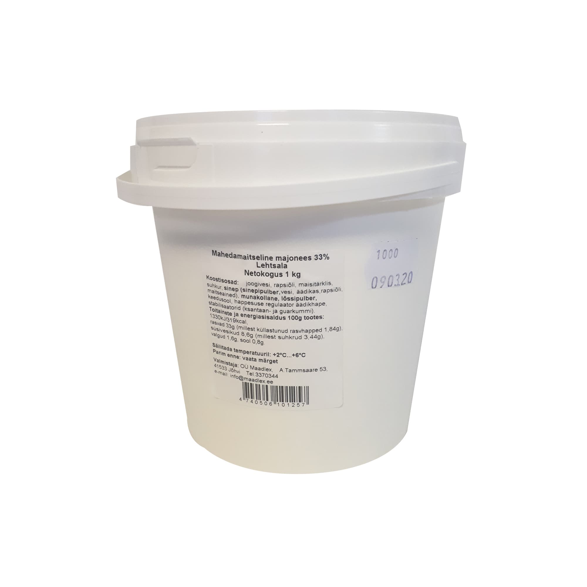 LEHTSALA Mahedamaitseline majonees 33% 1kg (ämber)_0