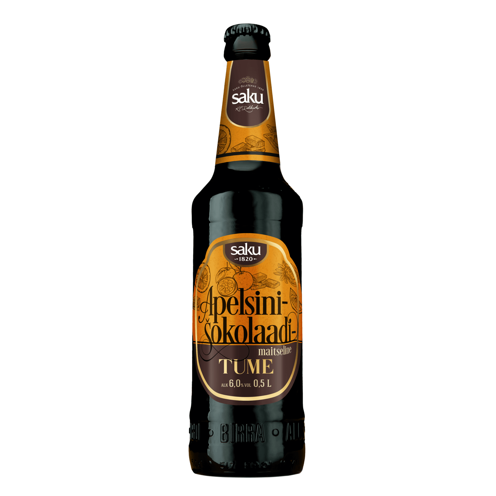 SAKU õlu Apelsini-Šokolaadimaitseline tume 6% 50cl (klaas)_0