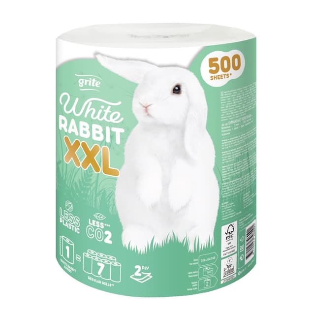 GRITE White Rabbit XXL Paberkäterätik rullis 500tk (2 kih) product_info