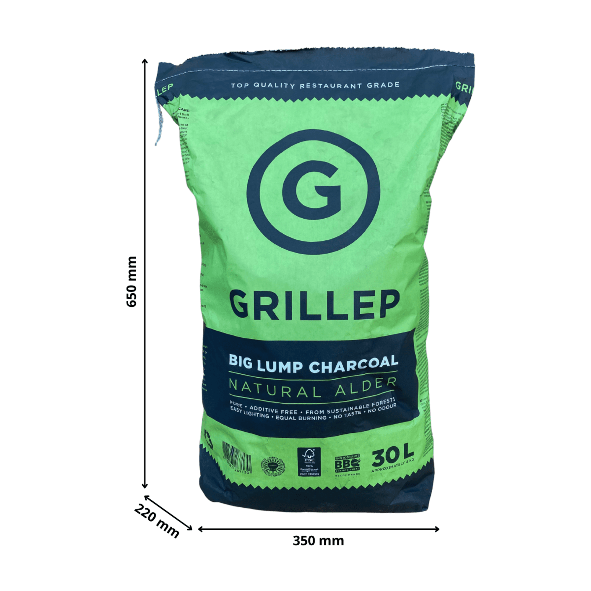 GRILLEP Premium Grillsüsi 30l (lepp,keskmisetükiline)_0