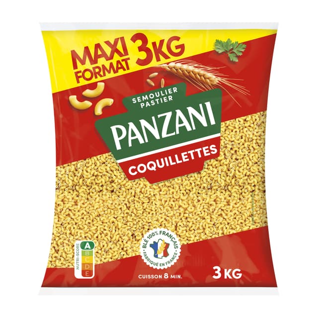 PANZANI Coquillette 100% durum 3kg(väike sarveke) product_info