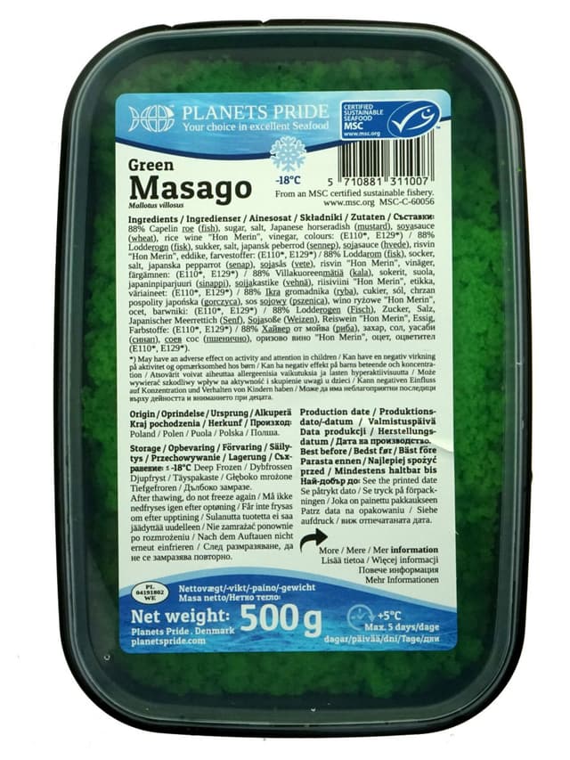 PLANETS PRIDE Moiva kalamari Masago roheline 500g (külmut.) product_info