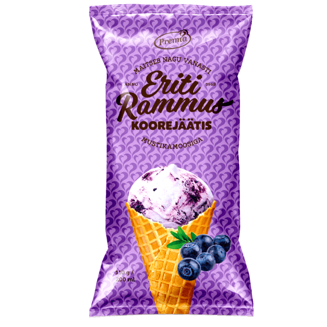 PREMIA Eriti Rammus mustikamoosiga koorejäätis 200ml/110g product_info