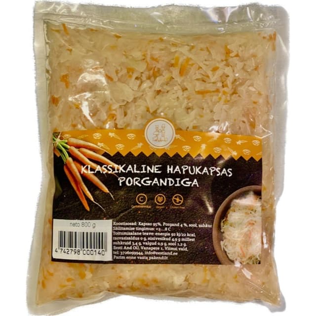 PJ EESTI AND Hapukapsas porgandiga 800g product_info