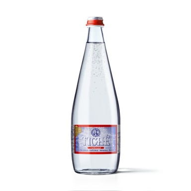 TICHE Looduslik mineraalvesi 0,7l (karboniseeritud, klaas)