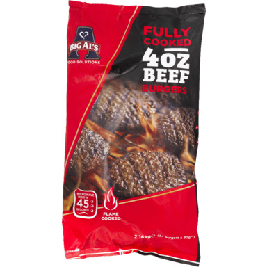 BIG AL'S Küpsetatud veiseliha burgeripihvid 2,16kg (24x90g)