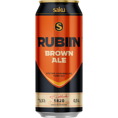 SAKU õlu Rubiin Brown Ale tume 5,5% 50cl (purk)