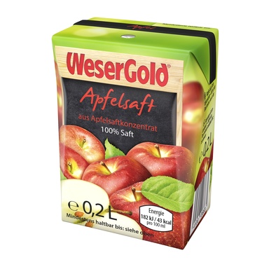 WESERGOLD Õunamahl 100% 200ml (kõrrejook)