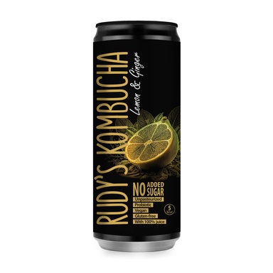 RUDY'S Kombucha Lemon&Ginger vegan 0,33l (purk)