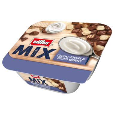 MÜLLER Mix kreemine jogurt šokolaadivahvlitega 130g