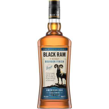 BLACK RAM Bourbon Finish American Oak 3Y whiskey 40% 70cl