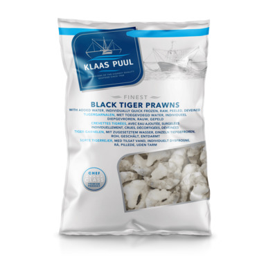 KLAAS PUUL Tiigerkrevetid 16/20 1kg/800g neto (kooritud, toor.