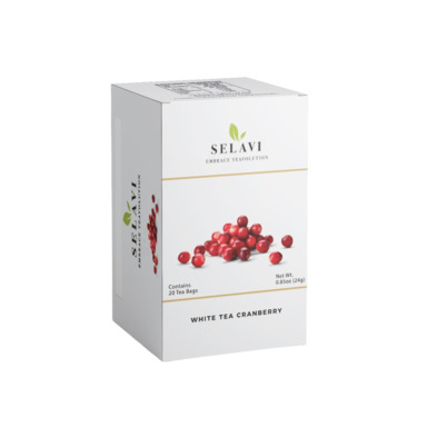 SELAVI Valge tee jõhvikamaitseline 20x1,2g (ümbrik)