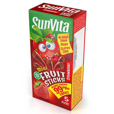 SUNVITA Mini puuviljapulgad maasikamaitselised 5x10g 50g