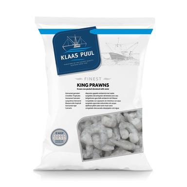 KLAAS PUUL Vannamei krevetid 26/30 1kg/800g neto (koorit, toor