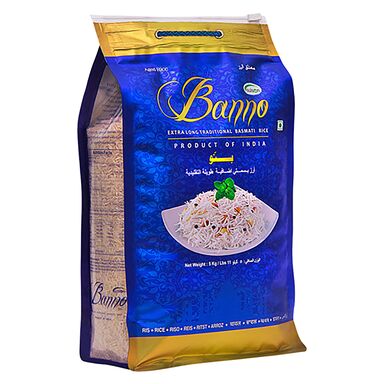 BANNO Eriti pikk Basmati aurutatud riis 5kg