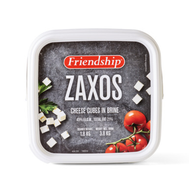 FRIENDSHIP Zaxos salatijuustukuubikud soolvees 3,6kg (ämber)