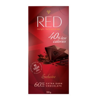 RED Tume šokolaad 60% kakao suhkruvaba 100g