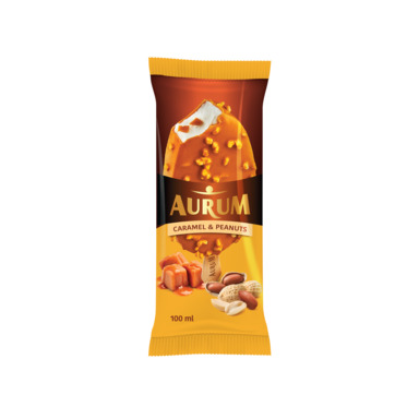 Aurum Vanillijäätis Pähklitega Karamelliglasuuris 100ml