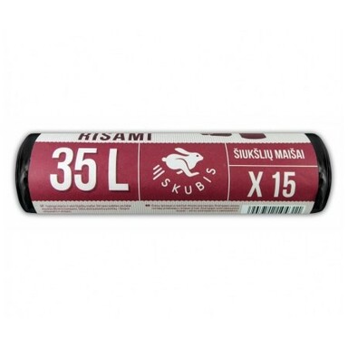 SKUBIS Extra Prügikotid nööridega 35l 15tk (ldpe, mustad)