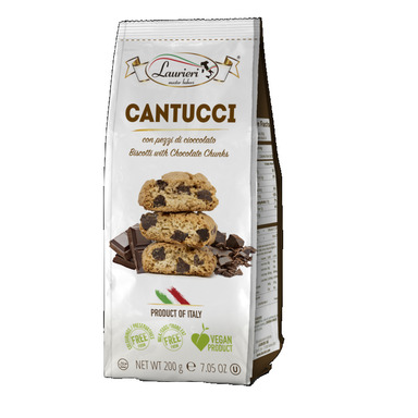 LAURIERI Cantucci küpsised šokolaaditükkidega 200g vegan