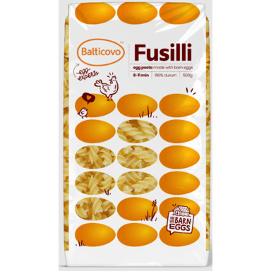BALTICOVO Fusilli munapasta 100% durum 500g