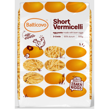 BALTICOVO Lühike Vermicelli munapasta 100% durum 500g